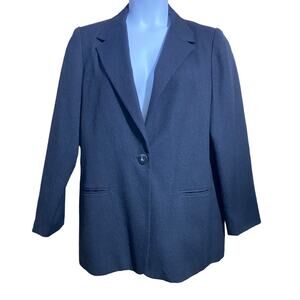 Sag Harbor black wool oversized single button blazer - women's 12